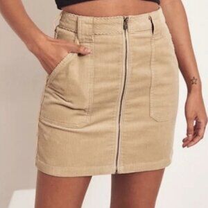 HOLLISTER Size 3 Ultra High Rise Tan / Khaki Corduroy Mini Skirt